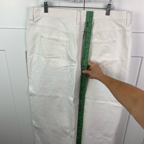 NWT Madewell Size 33 The Rilee Denim Midi Skirt White Modest Minimalist - Picture 10 of 10